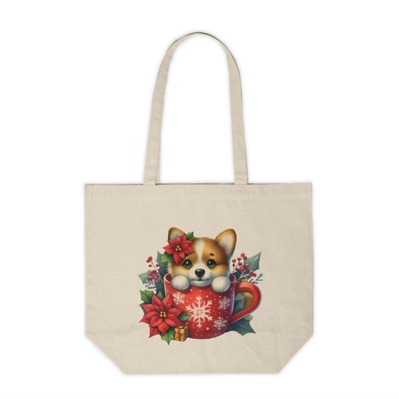 Dog In A Teacup Custom Christmas Tote Bag - Picture 1 of 3